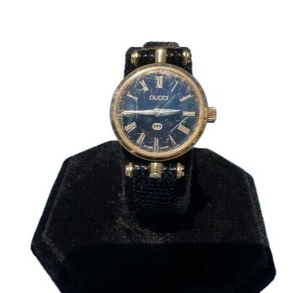 Gucci Watch Vintage Black and Gold New Band
